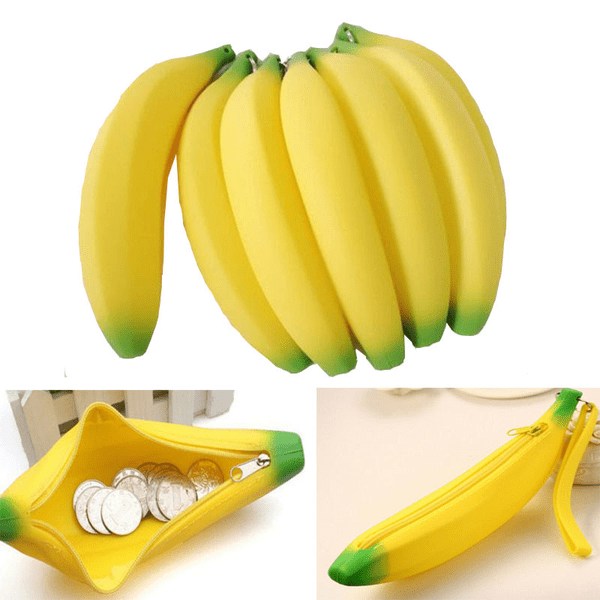Banan smart väskan för dina pengar, nycklar, pennor gul