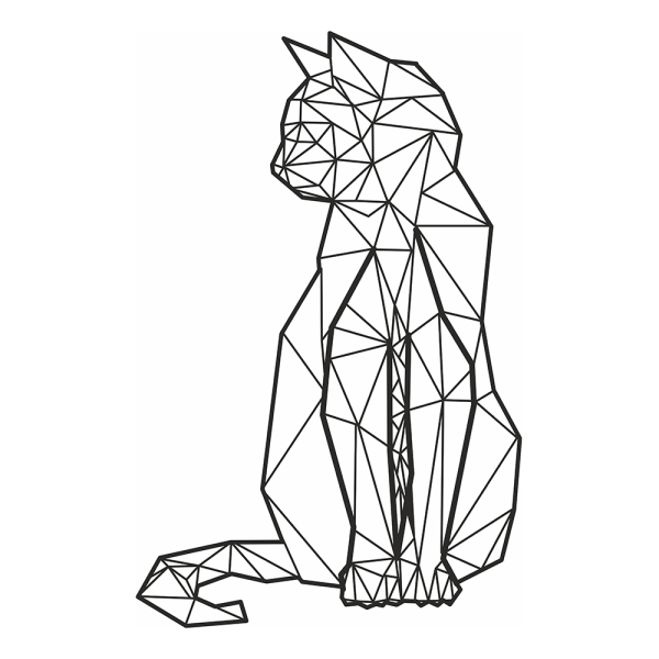 Katten med geometriska former väggdekor klistermärke