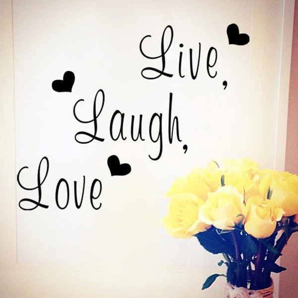  “Live Love Laugh” vinyl vägg klistermärken svart