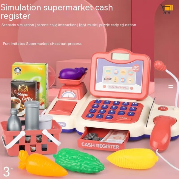 Barns roliga simulering Kassaapparat Leksak Baby 3-6 år Pedagogisk multifunktionell stormarknad Shopping Set Present no box