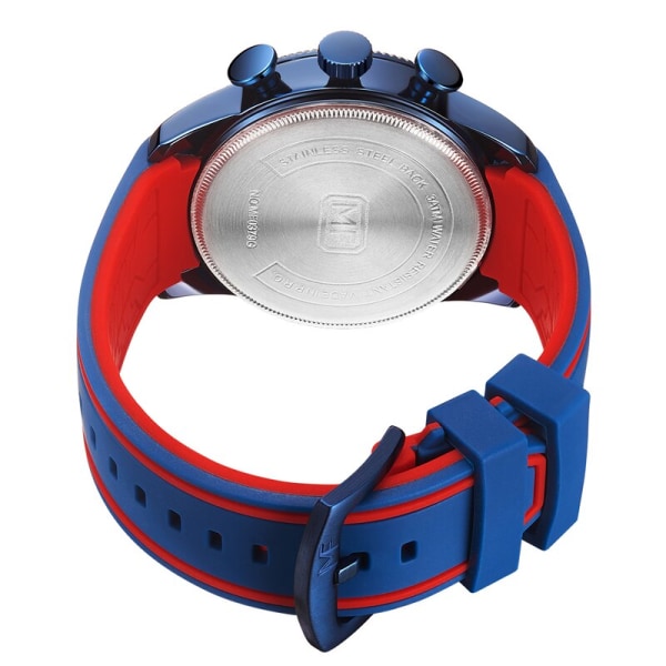 Herrklockor Silikonarmband Quartz Armbandsur Vattentät Chronograph Toppmärke Watch Relogio Masculino MF0379G MF0379G04