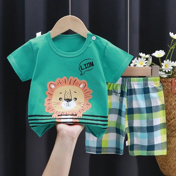 Märke Bomull Baby Fritidssport Pojke T-shirt + shorts Set Toddler Baby 17 1y  to 2y 90