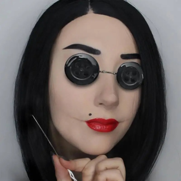 WENAM Coraline Button Glasögon Glasögon Cosplay Glasögon Rekvisita för andra mamma Kostymtillbehör Halloween jul DIY Accessoarer 2pcs One Size