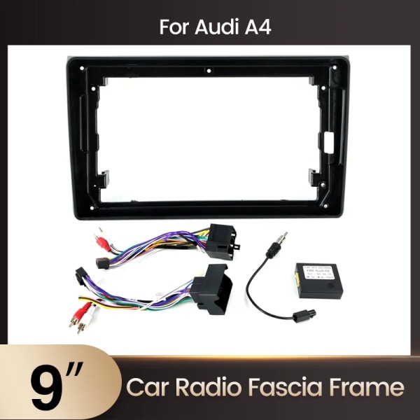 9 tums bilradio fascia ram adapter CD-panel instrumentbräda ram för Audi A4 B6 B7 S4 B7 B6 RS4 B7 Frame