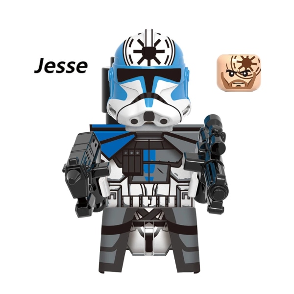 X0323 Byggstenar Clone Trooper Jesse Brick Howzer Figur Galictic Marines Figurines Grå 187th Legion Trooper Toy