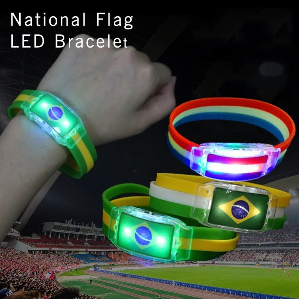 World Cup Ryssland National Flag LED Armband Glow Watch Brasilien USA Spanien Fotboll Israel