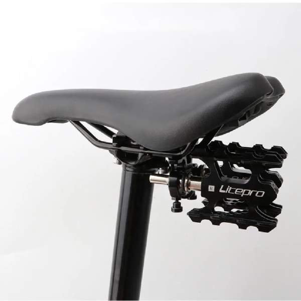 Snabbkopplingsadapter för cykelpedalhållare för Brompton hopfällbar cykel sadelpedaler Montering för MKS EZY Aceoffix cykelpedal black