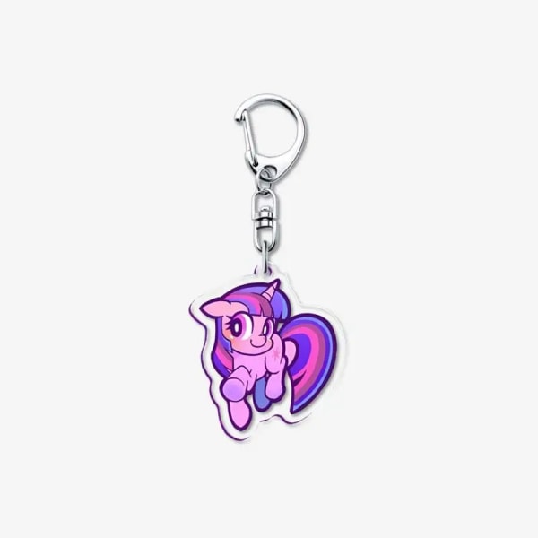 Hasbro My Little Pony Twilight Sparkle Rainbow Dash Pinkie Pie Kawaii Figurer Nyckelring Skolväska Hänge Leksak Barn Födelsedagspresent