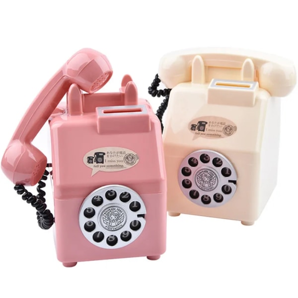 Retro söt telefon Spargris Heminredning Kreativa barns sparleksaker Present till vänner Barn PinkB