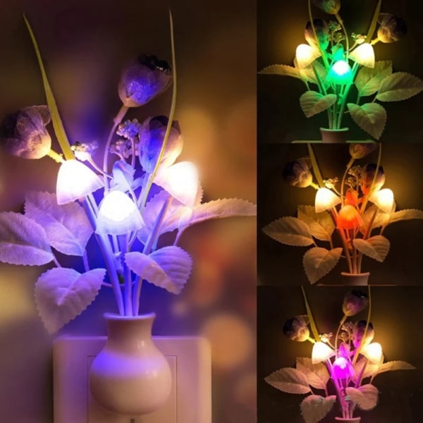 Tulip Flower Light Control Sensor LED Nattlampor Söt Dekorativ Nattlampa inomhus red