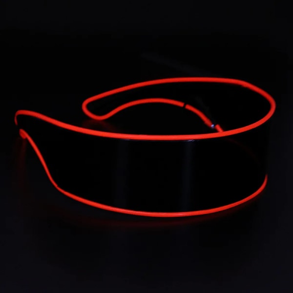 Disco LED Lysande Glasögon LED Glasögon EL Wire Neon Light Up Visir Glasögon Bar Black-red