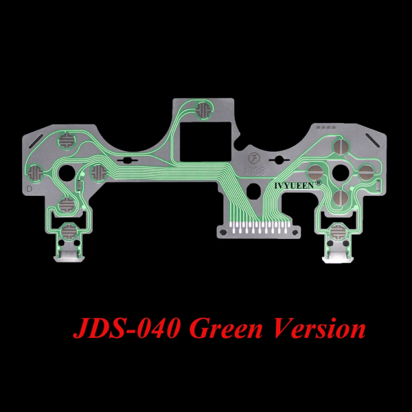 IVYQUEEN 10 st för Play Station 4 PS4 Pro Slim Controller Conductive Film Conducting Film Knappsats flexkabel för Dualshock 4 JDS JDM 040 Green