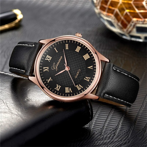 2023 Mode Style Watch For Herr Quartz Movement Herr Klockor Klassiskt Läderband Business Sport Man Watch Lyx Reloj Hombre Black Silver