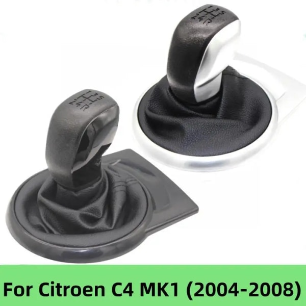 5-växlad växelspaksknopp damaskbälgsskyddsfodral för Citroen C4 MK1 2004 2005 2006 2007 2008 Bilstylingtillbehör gear knob