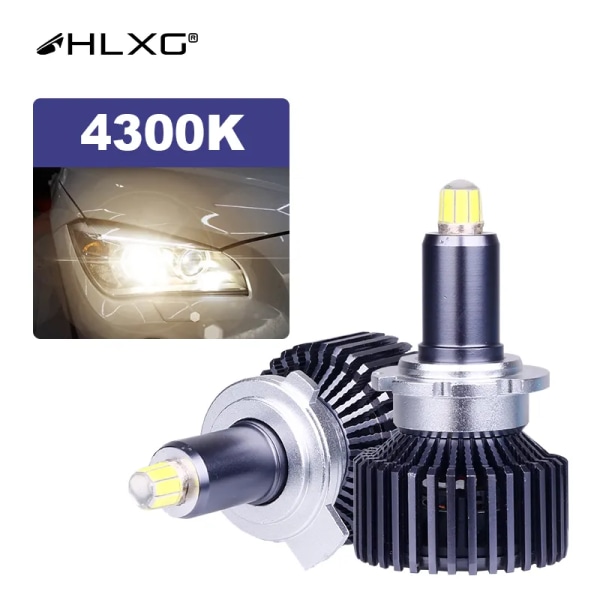 4300K-HLXG 360 Turbo CSP H7 canbus 9012 H8 D4S D4R D2S D2R h11 H1 LED 9005 9006 HB3 HB4 12V Auto Lights glödlampa 6000K 4300K ​​60000LM 4300K D4S D4R