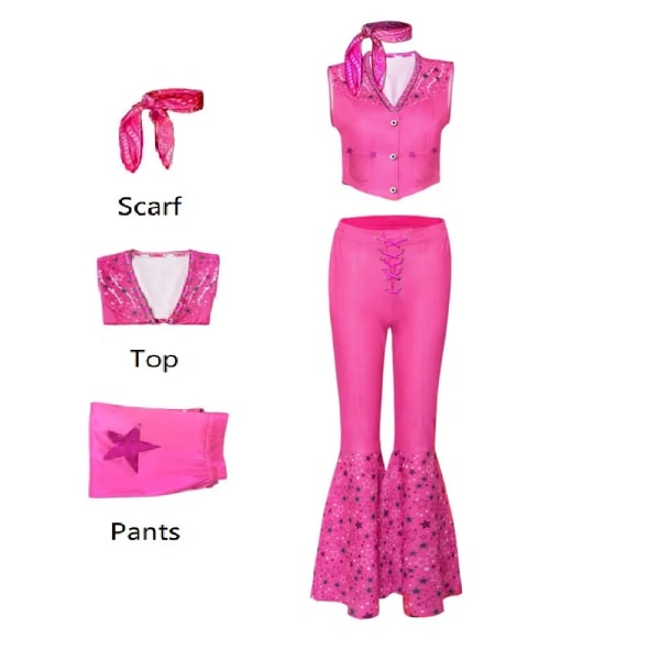 Film Margot Robbie Princess Cosplay Kostym Kläder Toppbyxor Prince Full Set Kvinnor Halloween Carnival Party Rollspel Pink XL