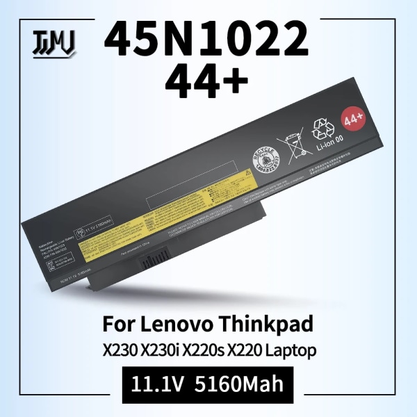 Laptopbatteri 44+ 0A36306 för Lenovo Thinkpad X230 X230i X220s X220 0A36307 45N1022 45N1023 45N1025 0A36281 0A36282 0A36283 45N1022  5160Mah