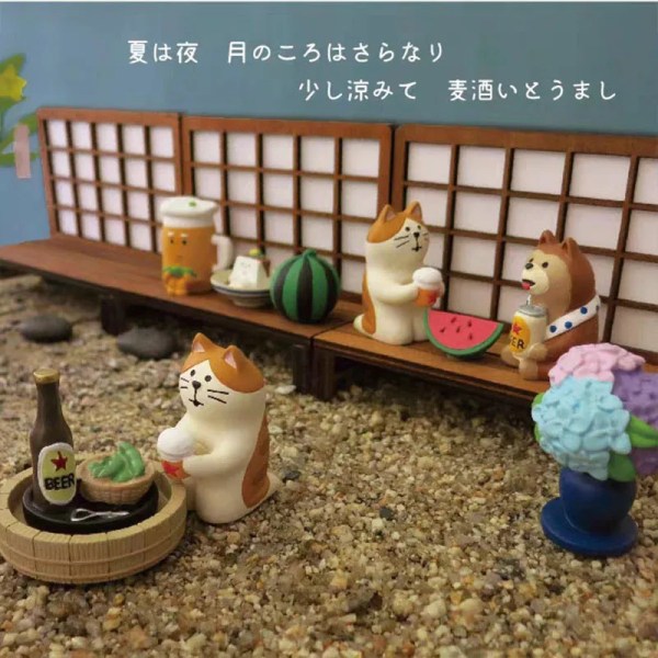 Japan Zakka Shiba Inu Japan miniatyrfigurer Harts Hantverksleksaker Bokhylla dekoration Samlarscen dekoration
