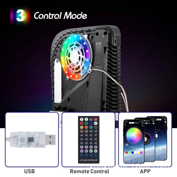 RGB Marquee Pickup-funktionslampa för PS5-konsol Symfony Flera effekter med LED-belysning för PS5 Slim Disc Digital Edition Console RGB