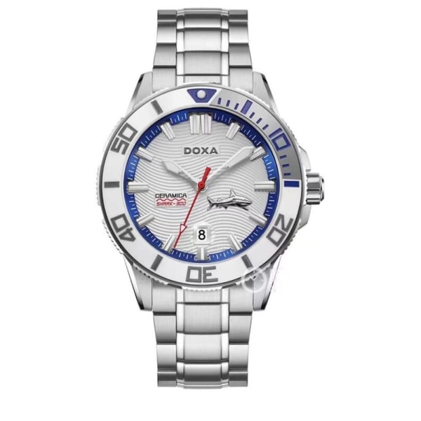Ny DOXA Watch Top Märke Utsökt 316L rostfritt stål watch Lysande Automatisk Date Vattentät Sport Quartz Watch Clock white