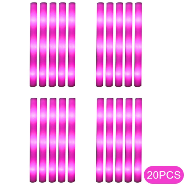 10/20/många st Glow Sticks Bulk Färgglada LED Foam Stick Glow Sticks Cheer Tube RGB 20pcs pink