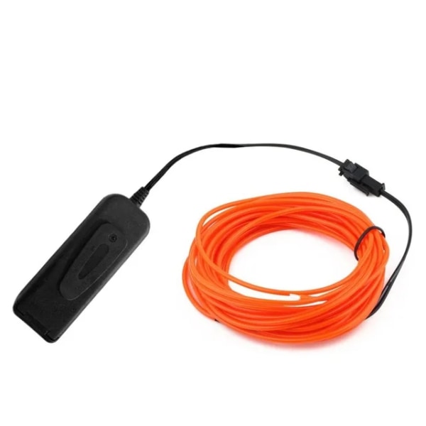 Glow EL Wire Kabel LED Neon Jul Dansfest DIY Kostymer Kläder Luminous-Orange Orange 3M