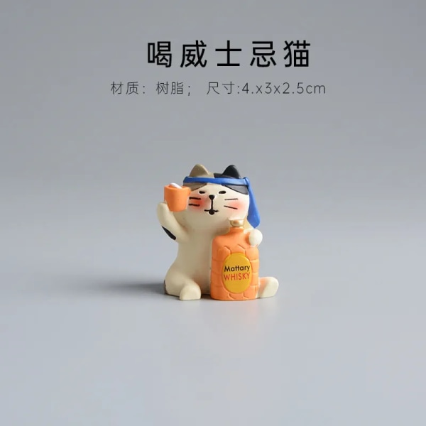 Kreativ kattstaty Japansk handgjord hantverk Modern konstmodell Söt minileksak för barn Kawaii miniatyrdockhustillbehör Present