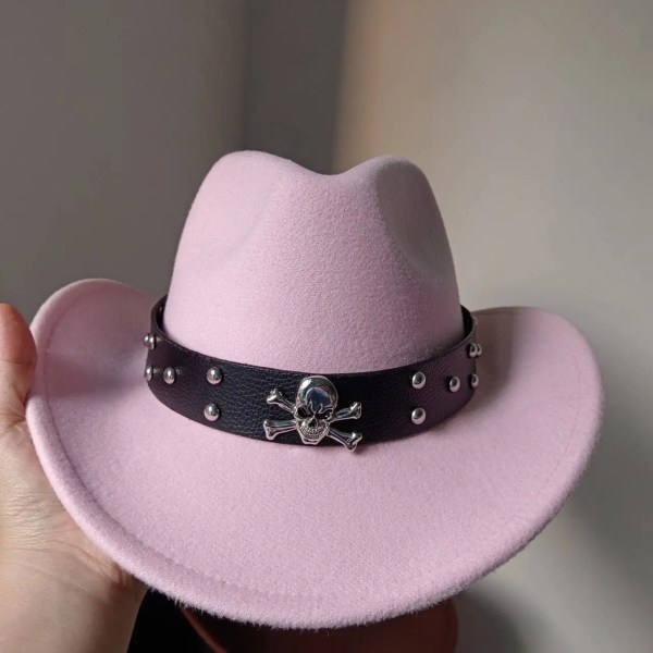 2023 färg cowboyhatt rosa vackraste riddarhatt för män och kvinnor jazz cowboyhatt par hatt västerländsk hatt cowboyhatt Type 2