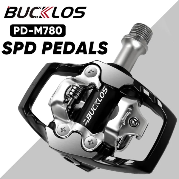 BUCKLOS Mountain Bicycle Lock Pedal 9/16'' MTB Clipless Pedal för SPD Ultralätt aluminium självlåsande pedaler Cykeltillbehör PD-M780 Pedals