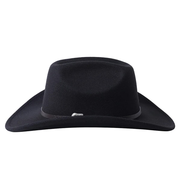 Cowboyhatt i etnisk stil Mode Chic unisex enfärgad jazzhatt med tjurformad dekor Western Cowboyhattar 33