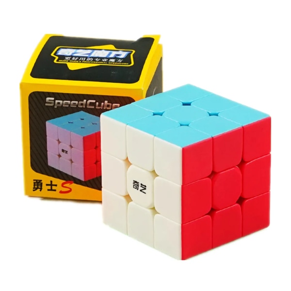 Qiyi Warrior W 3x3x3 Speed ​​Cube Stickerless Transparent Professionell Magic Cube-pussel Färgglada pedagogiska leksaker för barn Warrior S