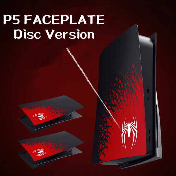 Premium ABS ersättningsskaltillbehör för PS5 Cover hård frontplatta Passar till Playstation 5 Spiderman Disc 1.0 Disc SPID