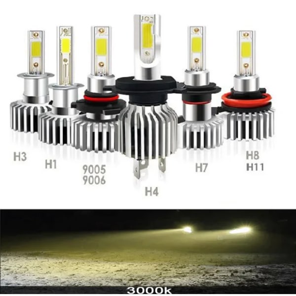 D9 2Sider 3000K-Mini LED Turbo Bilstrålkastare H7 H4 H11 H1 H8 H9 9005 HB3 9006 HB4 9012 Dimljus Lampa Auto Glödlampor 80W 20000LM 12V 24V Moto D9 2Sides 3000K 9006/HB4