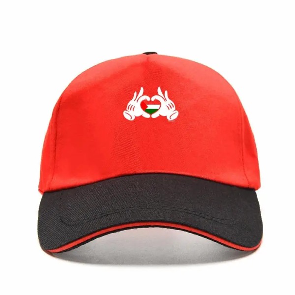 Herr PALESTINA CARTOON CAP Baseballkeps FOTBOLL Bill Hats 20 Red and black