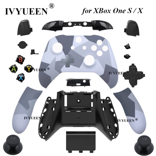 för Xbox One SX Controller Shadow Blue Ersättningshus Case Frontpanel Cover Sidoskenor Bakpanelsknappsats Shell and Grip B