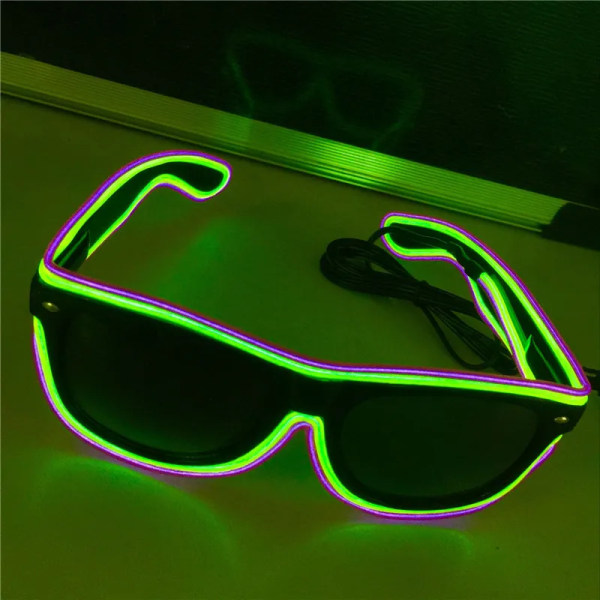 LED Glow Solglasögon Glasögon Mode Neon Light Up Glow Rave Kostym Fest Ljus as Shows