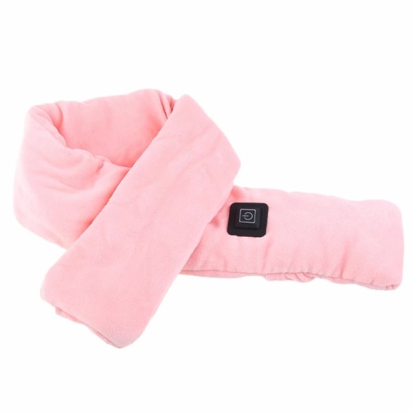 Line Stripe Design Winter Warm Bib Scarf USB Laddning Vindtät Outdoor Sports-Rosa Pink