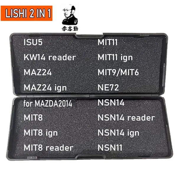 Heta Lishi-verktyg 2 i 1 ISU5 KW14 MAZ24 MIT8 MIT11 HU49 MIT9 MIT6 NE72 NSN14 NSN11 TOY38R VAC102 för MAZDA2014 för låssmedsverktyg