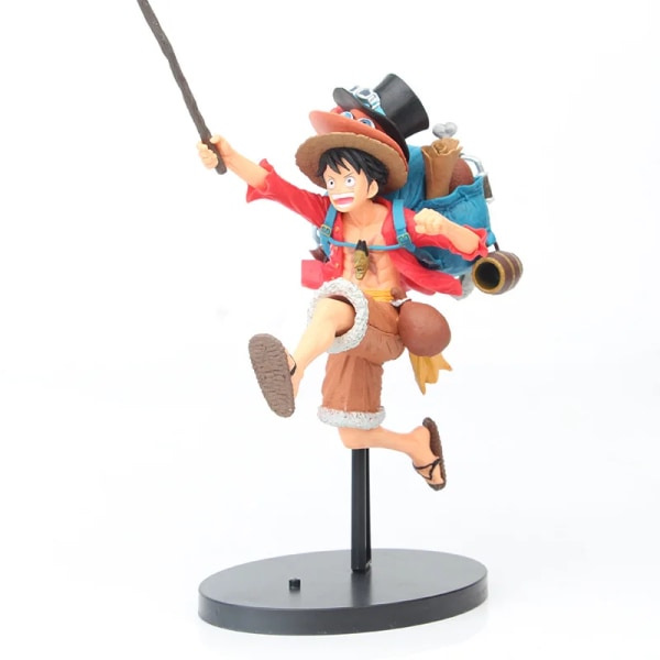 One Piece Actionfigur Sanji Portgas Ace Sabo Monkey D Luffy Springer med resor Ryggsäck Modell Dockor Leksaksfigur Barn Presenter