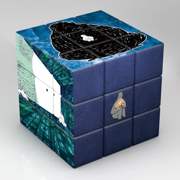 3x3x3 Magic Puzzle Cube Planet Astronaut Mönster Cube Barnpresenter Pedagogiska leksaker Anxious