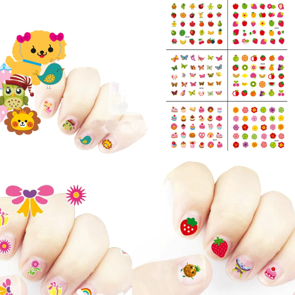 Nail art för barn Självhäftande nagelklistermärken för flickor Party Favor Goody Loot Bag Fillers for Girls