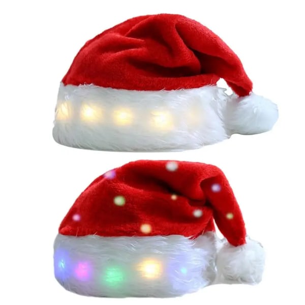 LED julmössa Light Up Xmas cap unisex vintermössa tröja mössa med LED-ljus Festkostymtillbehör för hemmet B