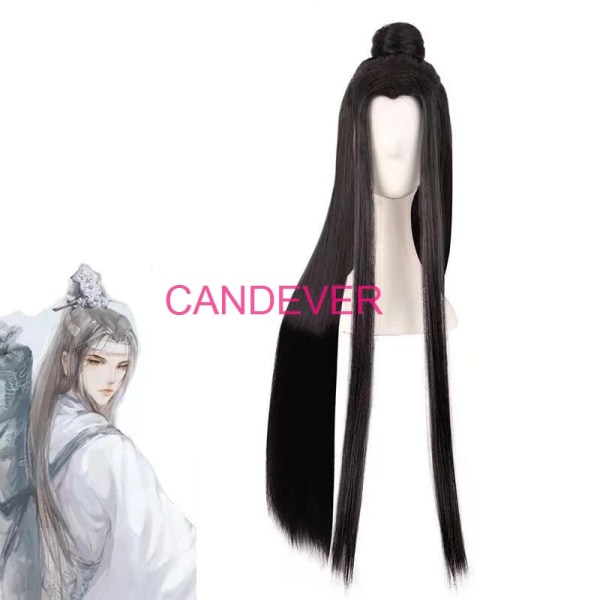 Anime wei wuxian kostym ung Mo Dao Zu Shi Cosplay lan zhan Lan Wangji Jiang Cheng Wen Ning jin ling Peruk Hanfu skor kanin Lan Wangji Wig Size 42 26cm