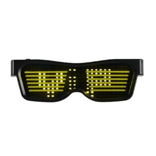 Bluetooth Programmerbar LED Text USB Laddning Display Glasögon Dedikerad nattklubb Y