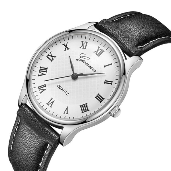 2023 Mode Style Watch For Herr Quartz Movement Herr Klockor Klassiskt Läderband Business Sport Man Watch Lyx Reloj Hombre Black Black