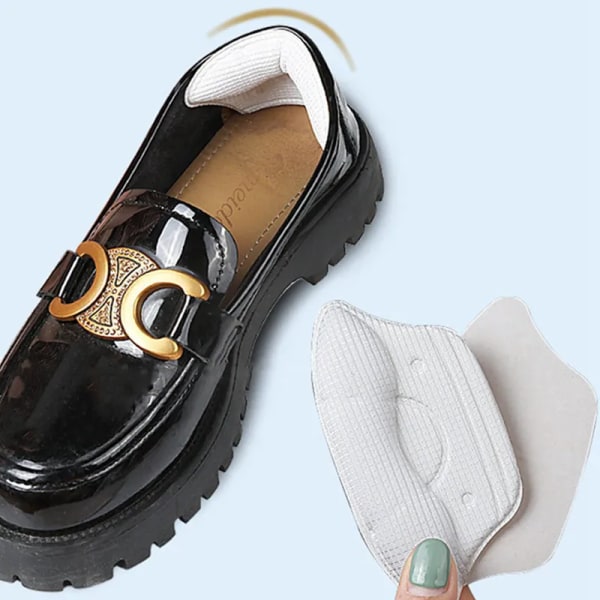 Högklackade kuddar för skor kvinnor Inlägg för klackar Klistermärken Hälskydd Pad Sko för stor Justera storlek Hälfodrar Grip Accesorie L-White