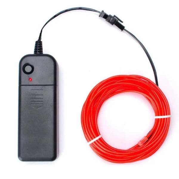 Glow EL Wire Kabel LED Neon Party Gör-det-själv Dräktkläder Självlysande Billjus Rave 2m/3m/5m-röd red 2m length
