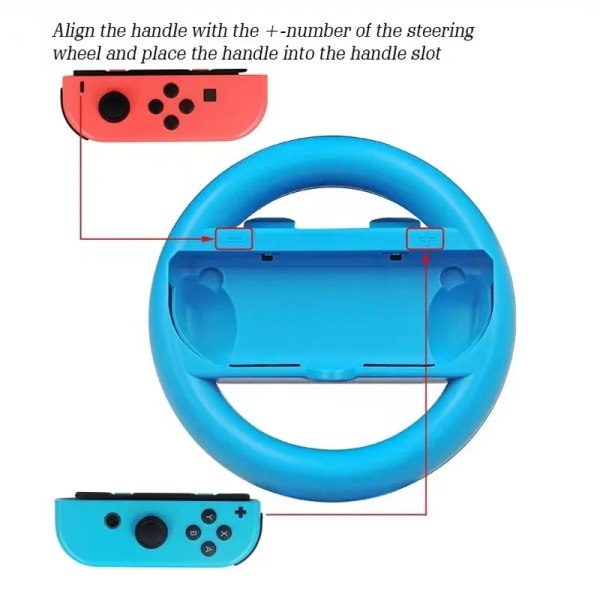 2st Vänster Höger Spelratt Styrkontroll Handtag Hållare Grip JoyCon Controller Gamepad För Nintendo Switch OLED Tillbehör FX-Blue and Red