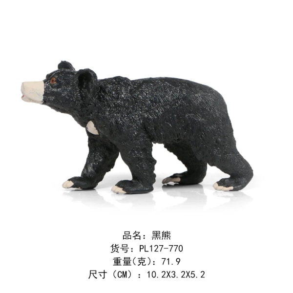 Simulering Wild Zoo Skog Djurmodeller Brunbjörn Amerikansk svart Björn plastfigur Dekorativ trädgård Hem för barnleksaker