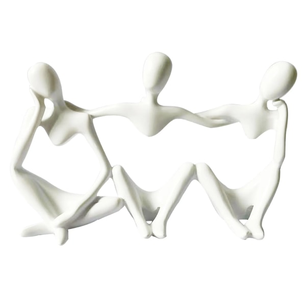 Nordiska dekorativa statyer för vardagsrum Abstrakt Skulptur Harts Bokhylla Ornament Hem Modern Skrivbordsdekoration Tänkare